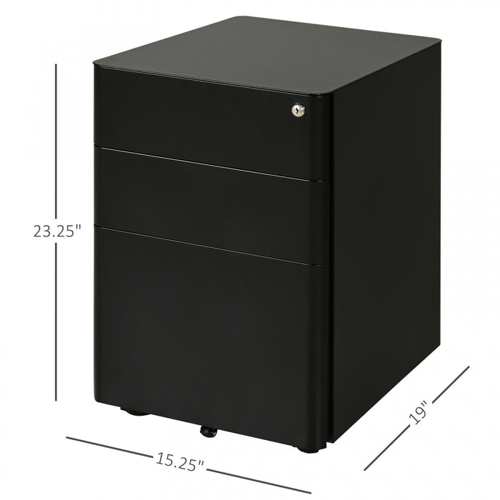 Vinsetto Classeur A 3 Tiroirs Avec Serrure