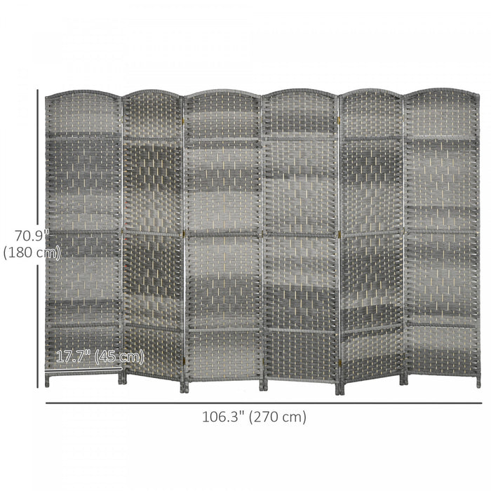 HOMCOM Separateur de piece pliable 6' de haut, gris melange