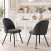 HOMCOM Dining Chairs Set of 2 with Velvet Fabric Upholstery, Dark Grey