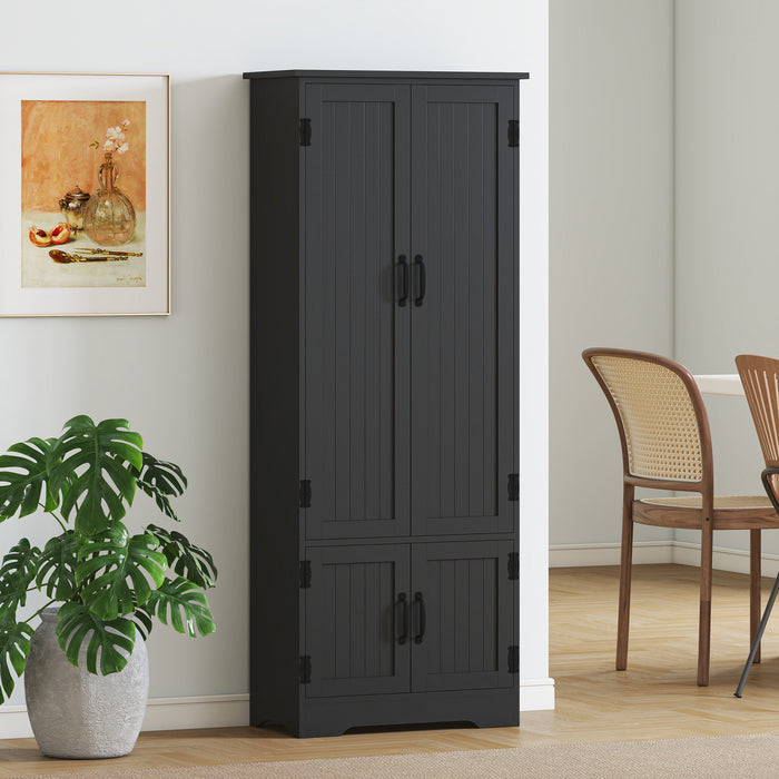 HOMCOM Garde-manger de cuisine 60 po, meuble de rangement, Noir