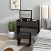HOMCOM Vanity Set with Mirror and Cushioned Stool for Bedroom