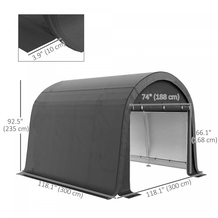 Outsunny 10'x10' Hangar De Stockage Exterieur, Hangar Portable