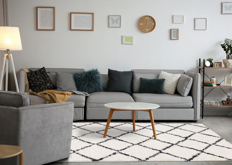 Carpette Taylor à motif de treillis pour l'intérieur - 6 pi 7 po x 9 pi 6 po
