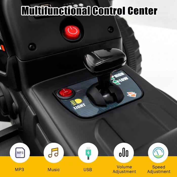 Costway Tracteur A Remorque Electrique 12v Avec Telecommande Et Lumieres Led