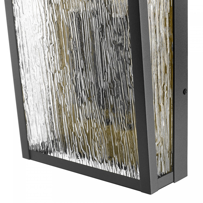 Applique Murale D’exterieur Point A 2 lampes De 13,5 po, Noir Et Laiton