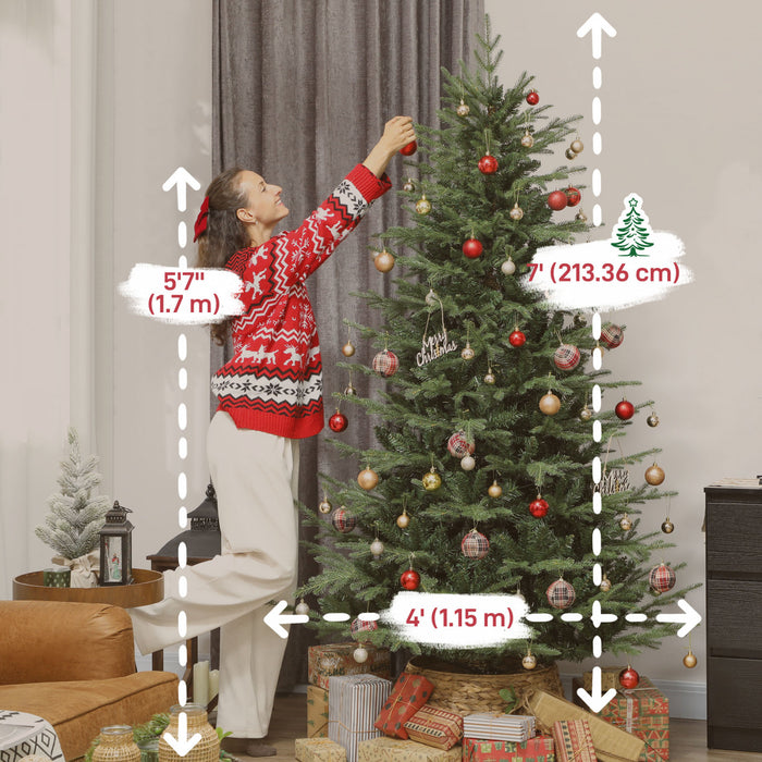 HOMCOM 6 ft Christmas Tree, Full Realistic Ponderosa Fir, Easy Assembly