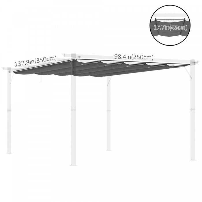 Outsunny Auvent De Rechange Retractable Pour Pergola De 13,1 X 9,8 Pi, Housse De Rechange Pour Pergola, Gris Fonce