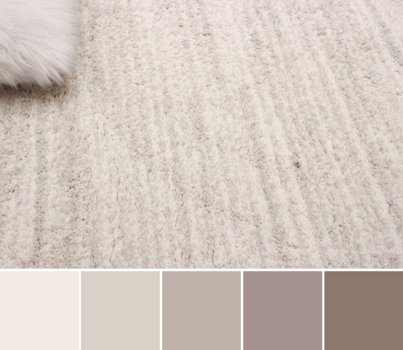Carpette Yeti ivoire et grise - 5 pi 0 po x 8 pi 0 po 