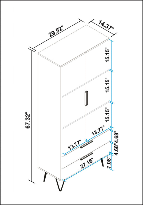 Armoire décorative Beekman de Manhattan Comfort avec 6 tablettes - brune et noire