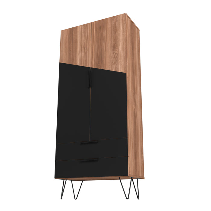 Armoire décorative Beekman de Manhattan Comfort avec 6 tablettes - brune et noire