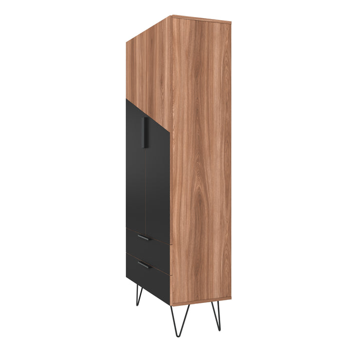 Armoire décorative Beekman de Manhattan Comfort avec 6 tablettes - brune et noire