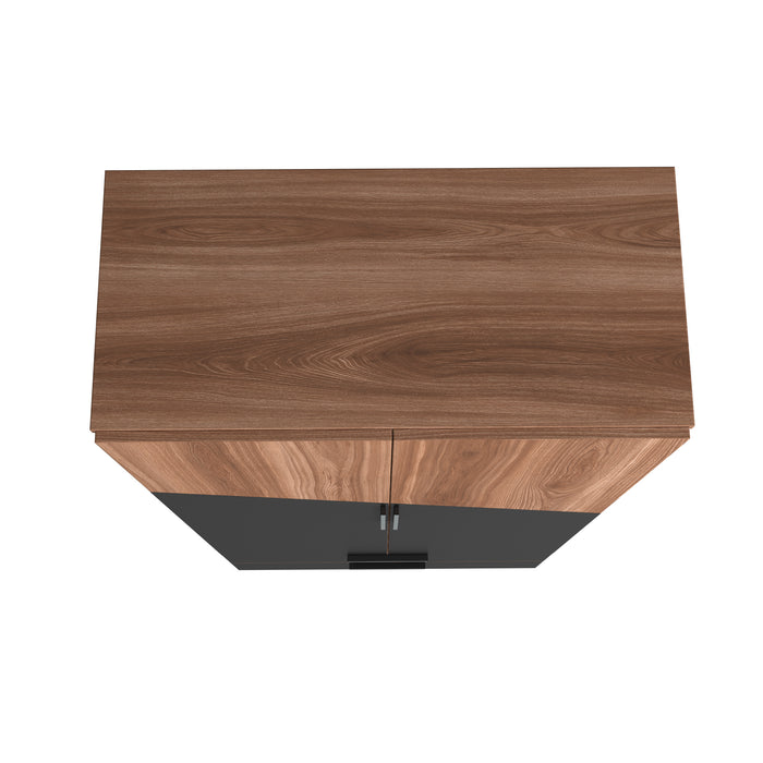 Armoire décorative Beekman de Manhattan Comfort avec 6 tablettes - brune et noire