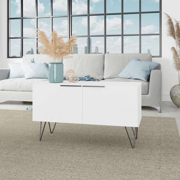 Armoire décorative Beekman de Manhattan Comfort avec 2 tablettes - blanche