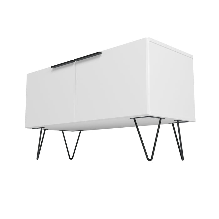 Armoire décorative Beekman de Manhattan Comfort avec 2 tablettes - blanche