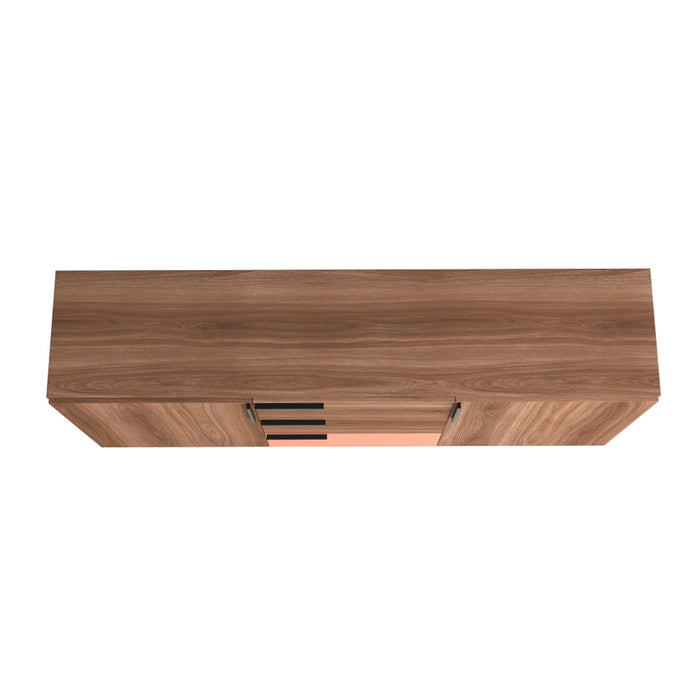 Desserte Beekman de Manhattan Comfort de 62,99 po avec 4 tablettes - brune et rose