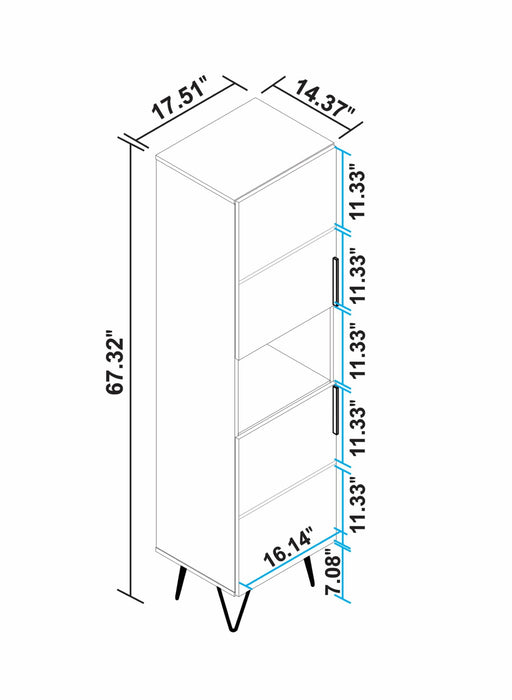 Armoire bibliothèque étroite Beekman de Manhattan Comfort de 17,51 po avec 5 tablettes - blanche