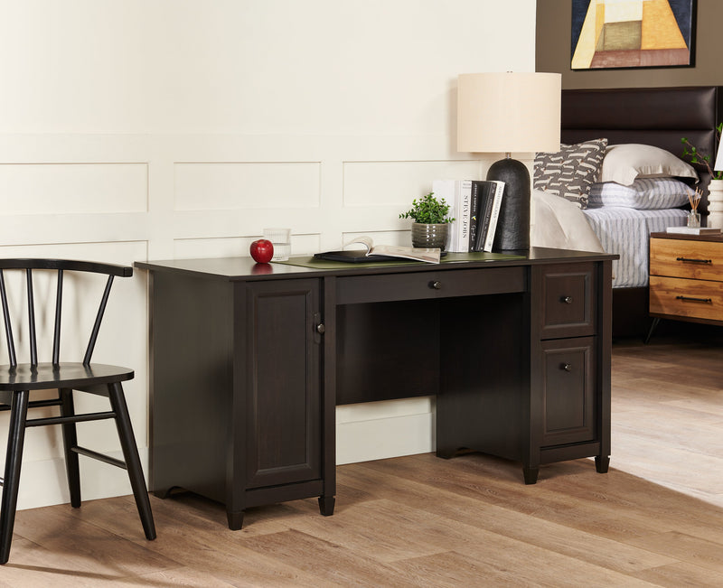 Bureau d’ordinateur Edge Water de 59 po à 3 tiroirs avec armoire - noir Estate