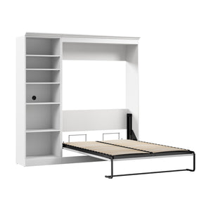 Lit double escamotable Versatile de Bestar avec organisateur de garde-robe (109 po [L]) - blanc