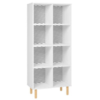Bibliothèque double Essex de Manhattan Comfort de 60,23 po avec 8 tablettes - blanche et motif zébré