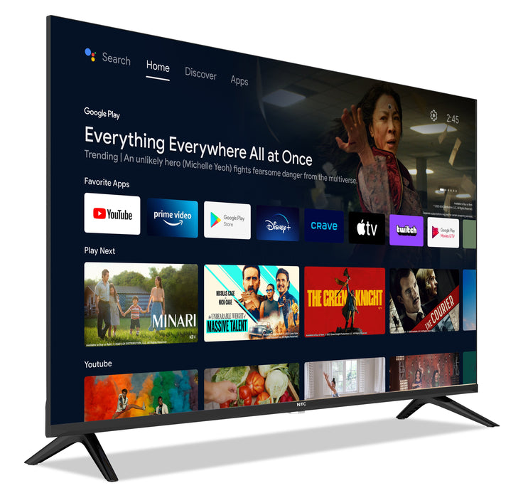 Téléviseur intelligent NTC HD 1080p de 40 po avec AndroidTVMC