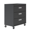 Commode verticale mobile Fortress de Manhattan Comfort de 31,5 po en métal texturé avec 3 tiroirs pour le garage - gris anthracite