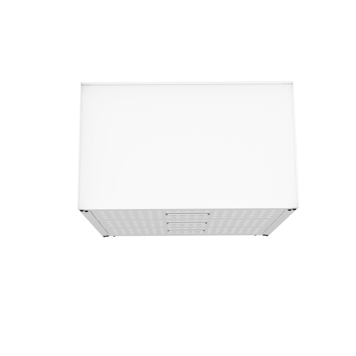 Commode verticale mobile Fortress de Manhattan Comfort de 31,5 po en métal texturé avec 3 tiroirs pour le garage - blanche