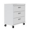 Commode verticale mobile Fortress de Manhattan Comfort de 31,5 po en métal texturé avec 3 tiroirs pour le garage - blanche