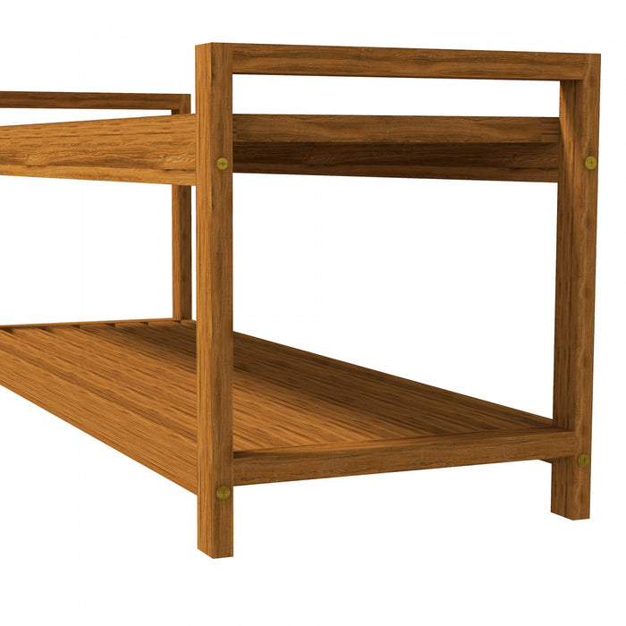Outsunny Tabouret De Jardin Avec Etagere De Rangement, Siege A Lattes