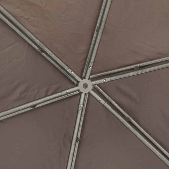 Outsunny 13x13ft Tonnelle Hexagonale Metal Gazebo Pavillon De Jardin Chapiteau Exterieur Tente De Fete De Mariage Abri Avec Panneaux De Paroi Laterale