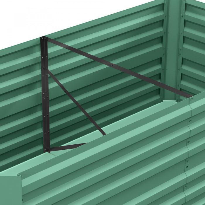 Outsunny Jardiniere surelevee en metal avec tiges renforcees, vert clair