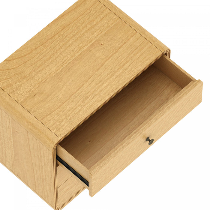 Table de nuit contemporaine Liora 28\" en naturel (3 tiroirs)