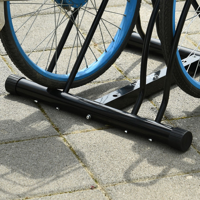 Soozier Support De Plancher Pour Velo A 2 Porte-velos, Garage De Stationnement Pour Velos