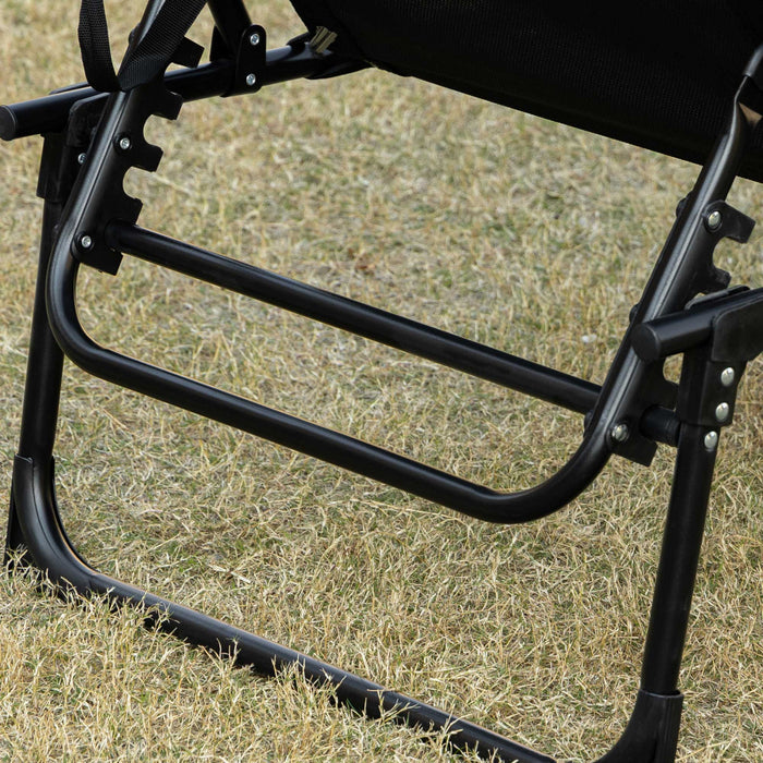 Outsunny Chaise Salon Pliante Exterieure, Chaise De Bronzage Inclinable