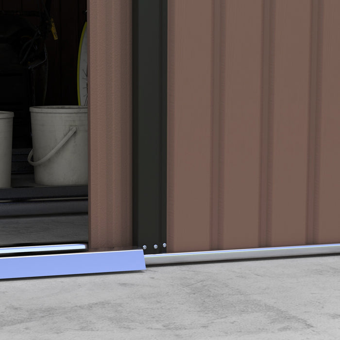 Outsunny Abri De Jardin 11' X 13' Avec Kit De Fondation En Acier, Marron