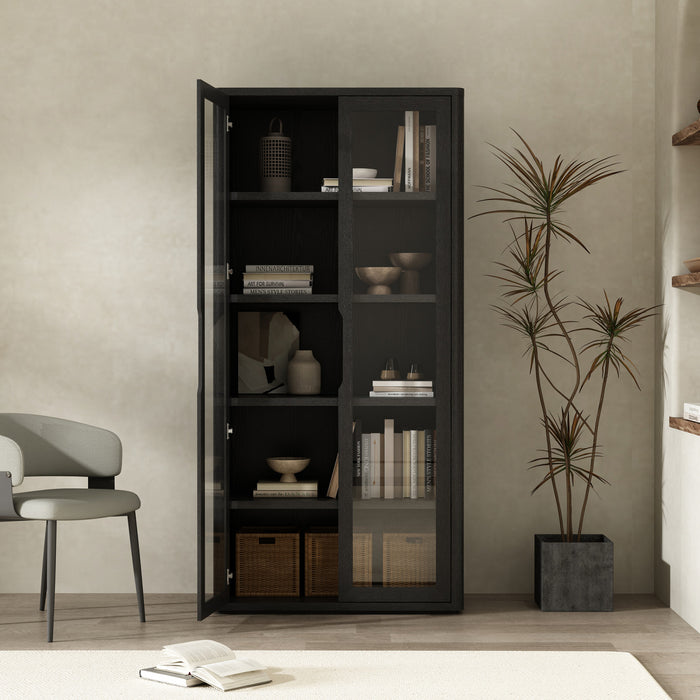 Armoire bibliotheque moderne Rivington 38\" en noir