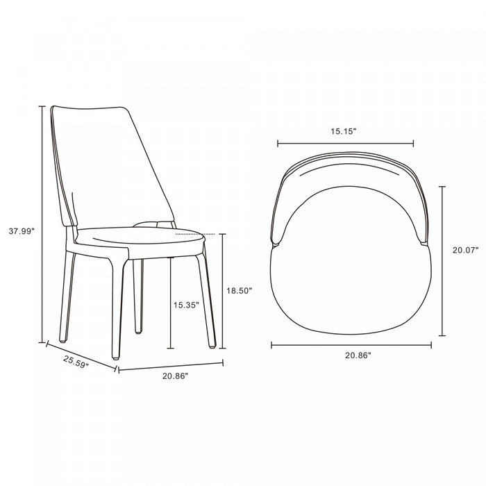 Ensemble de 8 chaises de salle a manger Kara Modern en gris clair