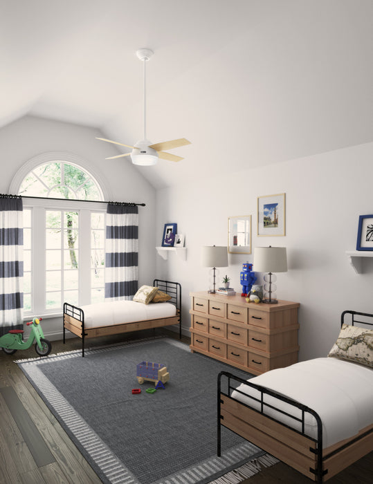 Ventilateur de plafond Dempsey à profil bas avec luminaire - Blanc