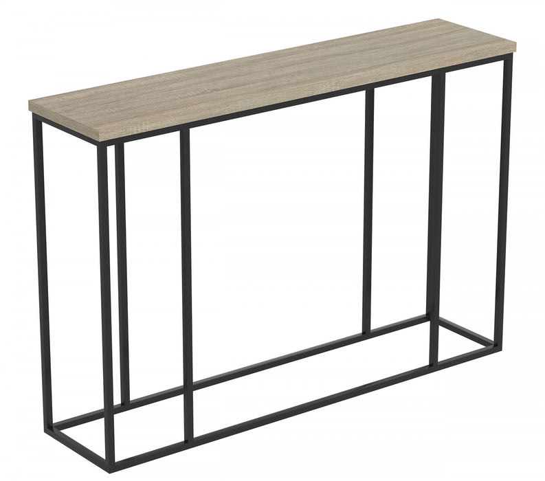 Console de 47 po - taupe foncé avec métal noir