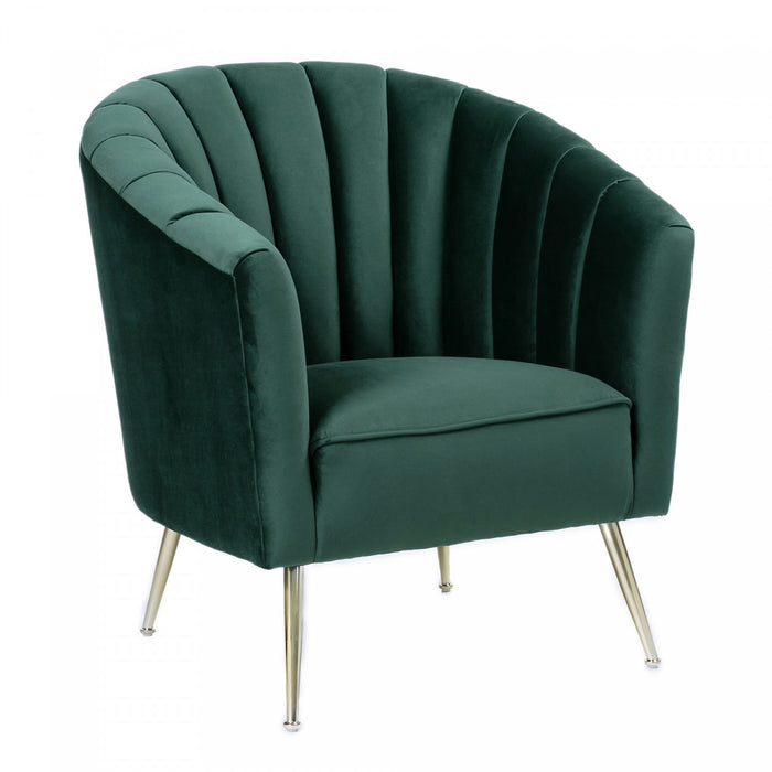 Fauteuil d’appoint moderne du milieu du siecle Rosemont en velours vert – Lot de 2