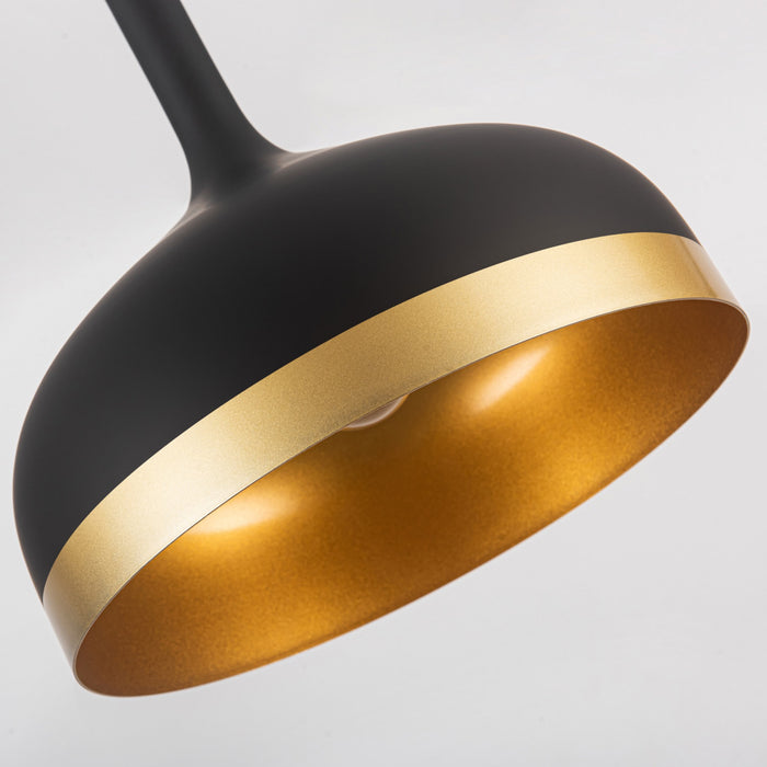 Luminaire suspendu de la collection Dash de 12 po - noir et doré