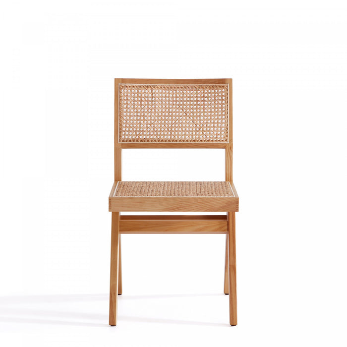 Chaise de salle a manger en bois style industriel chic Hamlet en naturel - Lot de 4