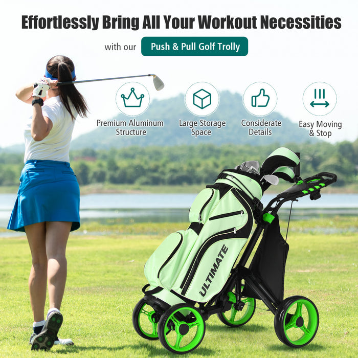 Chariot De Golf 4 Roues Goplus