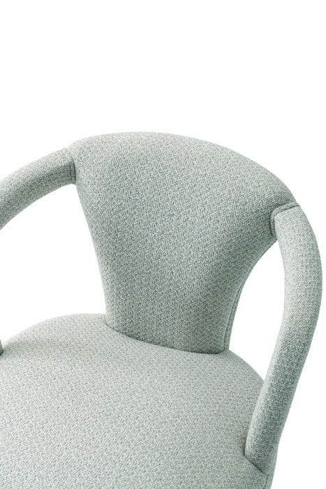 Fauteuil Palmer style milieu du siecle moderne en tweed argente - Lot de 2