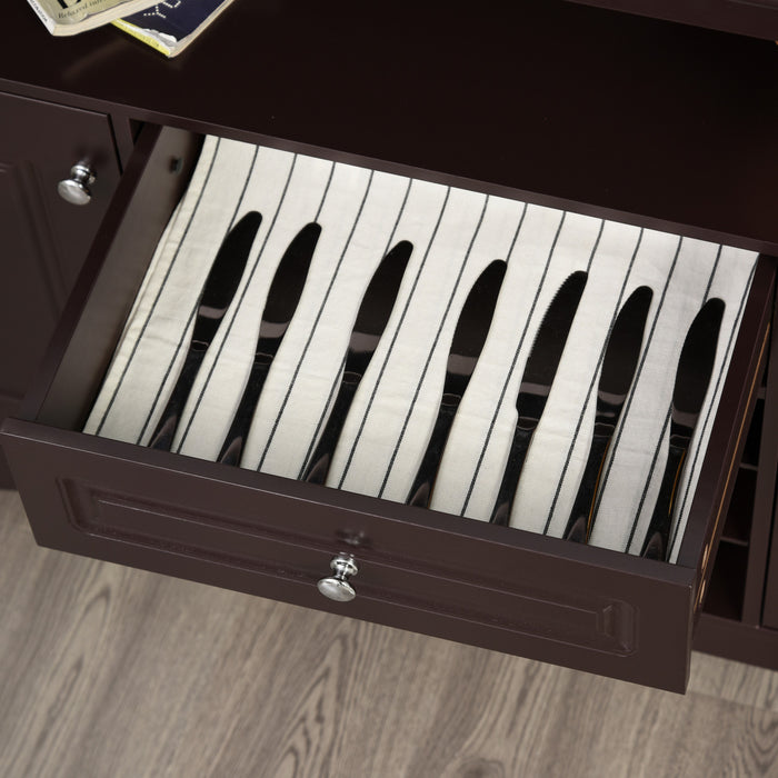 HOMCOM Buffet avec Tiroir et Rangement pour Bouteilles de Vin