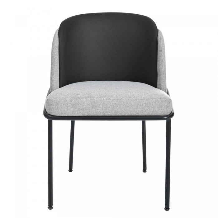 Olivia Ensemble de 6 chaises de salle a manger modernes avec pieds inclines et pieds reglables, noir et gris