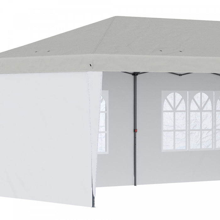 Outsunny 10'x 20' Abri Instantane Tente De Partie, Auvent D'exterieur Avec Sac De Transport, Blanc