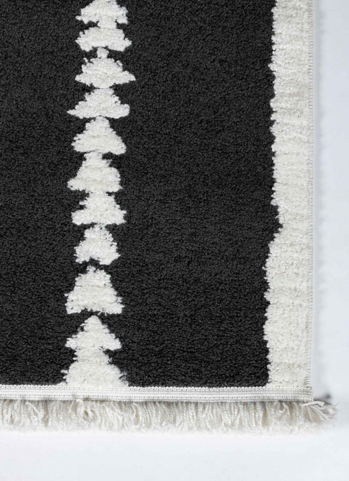 Tapis Contemporain Zelda 2'3\" x 7'6\" en Noir