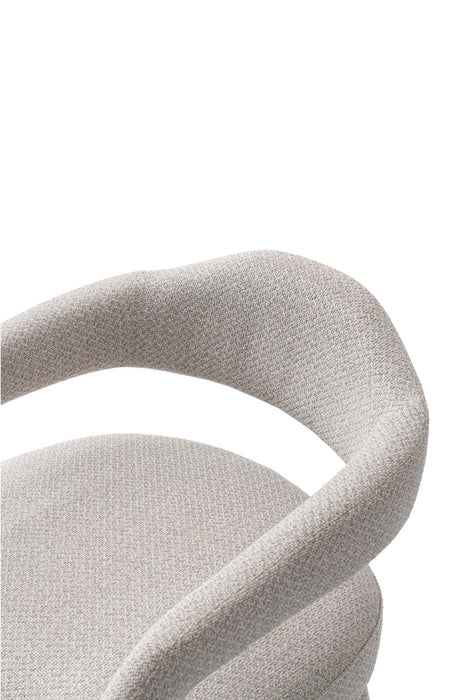 Fauteuil Aspen d’inspiration mi-siecle moderne en tweed rembourre, coloris Silver Lining
