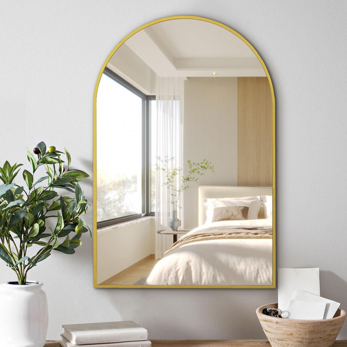 Miroir architectural Arcus 24 po x 36 po fabriqué à la main - doré