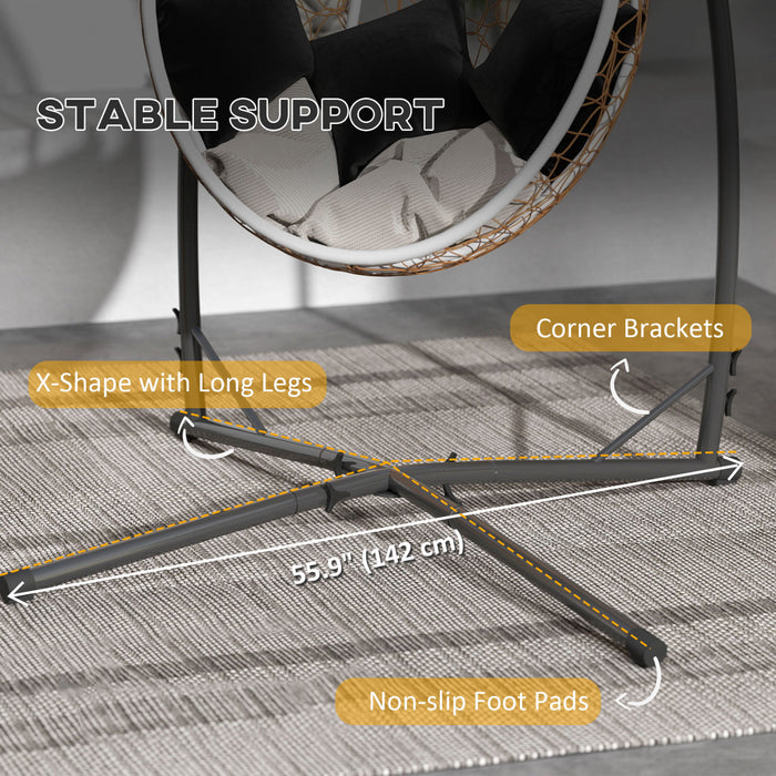 Outsunny Support de chaise hamac, cadre en acier avec porte-gobelet